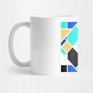 Inverted Blue Black Yellow Geometric Abstract Acrylic Painting XIV Mug